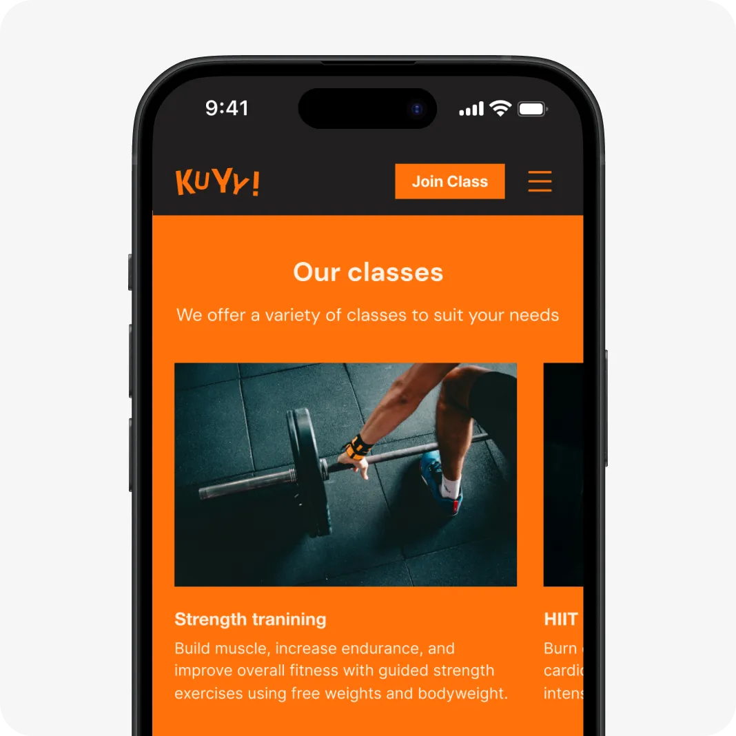 Tampilan halaman profil bisnis di website KUYY! untuk Bisnis
