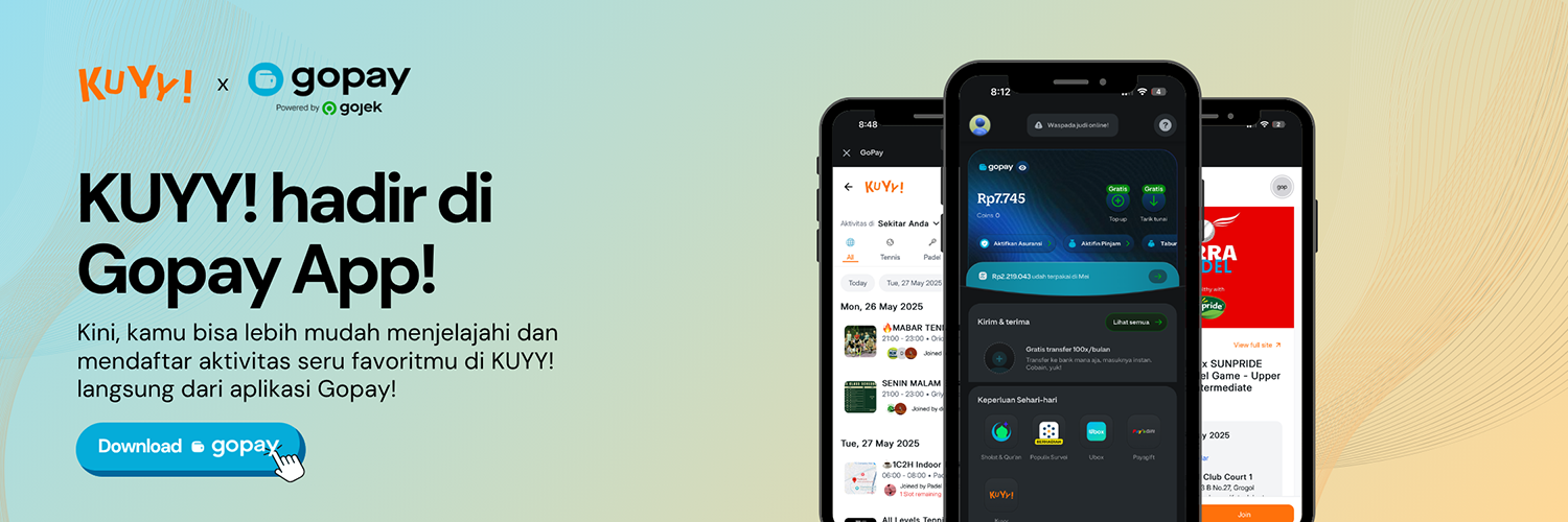 Promo GoPay: bayar booking kelas dan aktivitas KUYY! pakai GoPay